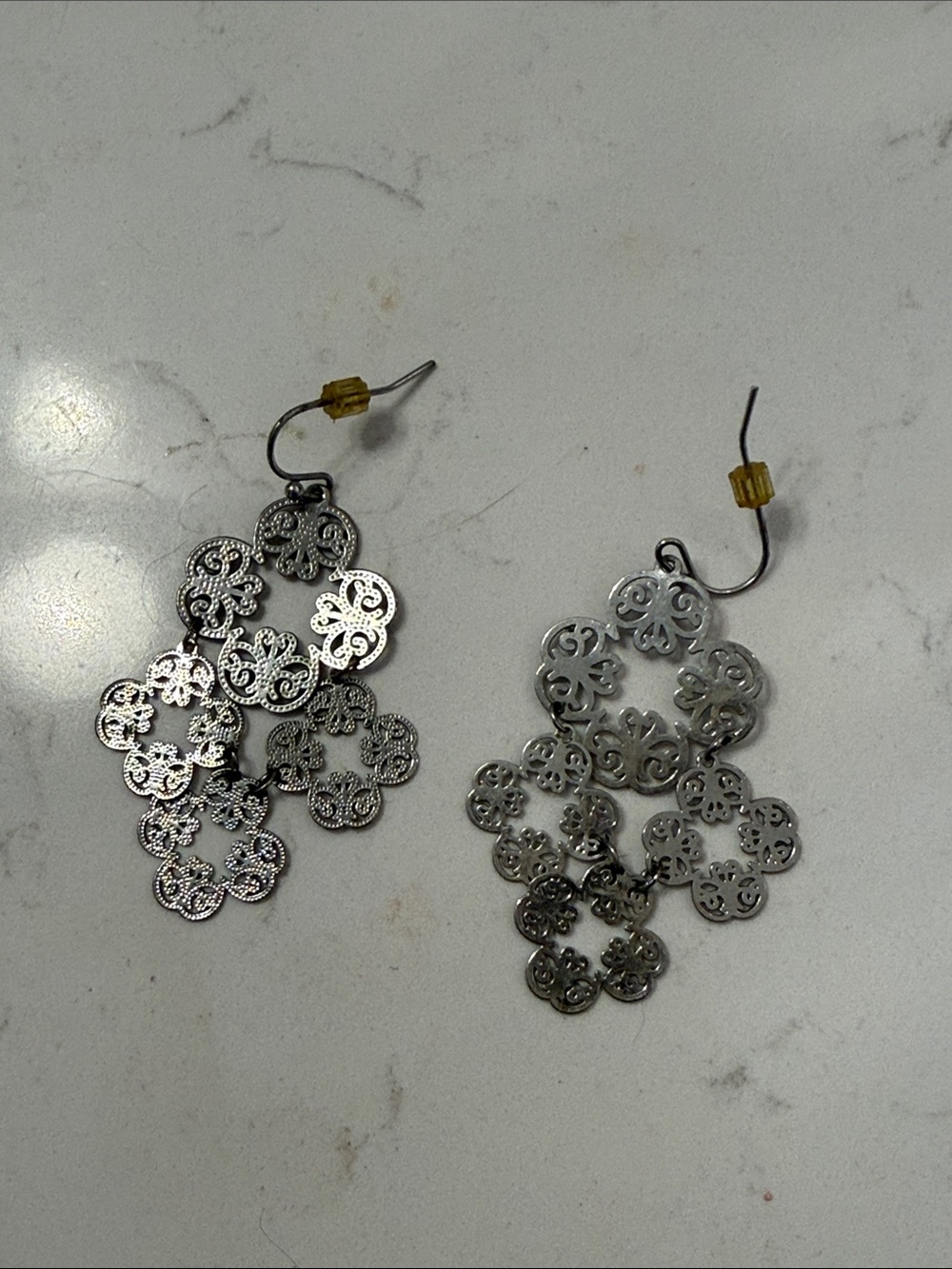 Silver Filigree Dangle Earrings - Women Jewelry